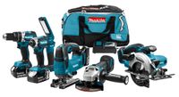 Makita DLX6082T Comboset 18v Li-ion met 3x 5.0Ah accu&apos;s - voor (klop)boren, (slag)schroeven, zagen en slijpen - DLX6082T