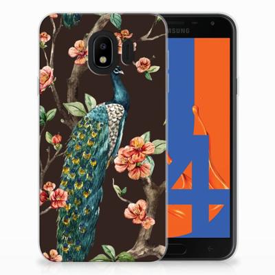 Samsung Galaxy J4 2018 TPU Hoesje Pauw met Bloemen