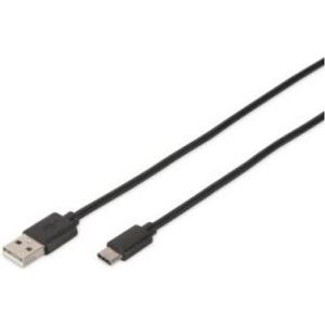 Digitus 1m, USB3.0-C/USB3.0-A 1m USB C USB A Zwart