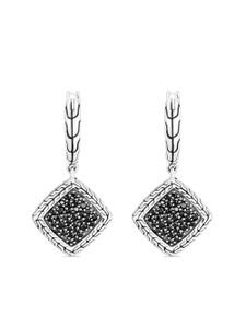 John Hardy boucles d'oreilles pendantes Classic Chain en argent ornée de saphirs et de spinelles