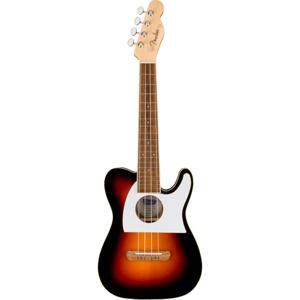 Fender Fullerton Tele Uke WN White Pickguard 2-Color Sunburst elektrisch-akoestische concert ukelele