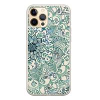 iPhone 12 Pro siliconen hoesje - Mandala blauw
