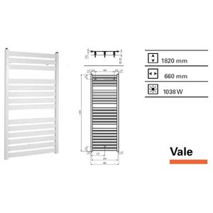 Plieger Designradiator Vale 1820 x 660 mm Mat Zwart