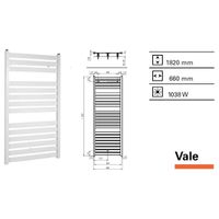 Plieger Designradiator Vale 1820 x 660 mm Mat Zwart - thumbnail