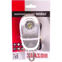 Simson voorvorkkoplamp LED zwart naafdynamo op kaart