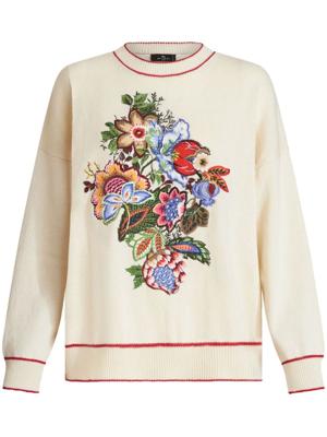 ETRO Trui met geborduurde bloemen - Beige