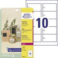 Avery-Zweckform T3001-10 Labels 90 x 50 mm Polyester Wit 100 stuk(s) Niet hechtend Laser (kleur), Laser (zwart/wit) - thumbnail