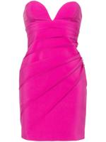 Genny robe-bustier courte à détails de plis - Rose