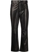 Golden Goose pantalon droit en cuir - Noir