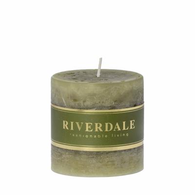 Riverdale Kaars Pillar salie groen 7x7cm