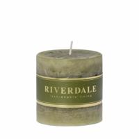Riverdale Kaars Pillar salie groen 7x7cm