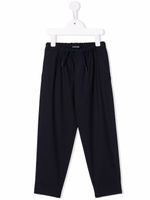 Emporio Armani Kids pantalon droit à lien de resserrage - Bleu