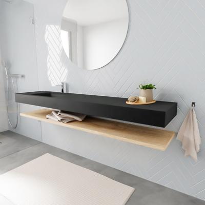 Zaro ALAN vrijhangende wastafel 200cm met wasbak Enkel links en planchet in kleur washed oak 0 lade(s) Zaro ALAN vrijhangende wastafel 200cm met wasbak Enkel links en planchet in kleur washed oak 0 lade(s)