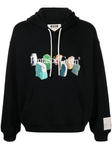 MSGM hoodie à slogan imprimé - Noir