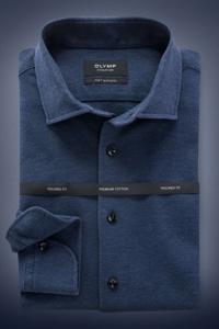 OLYMP SIGNATURE Soft Business Tailored Fit Overhemd donkerblauw, Effen