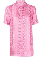 Ermanno Scervino chemise en soie à imprimé bandana - Rose