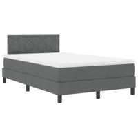 vidaXL Boxspring Bed met Matras & LED Donker Grijs 120x190 cm Stof
