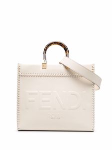 FENDI sac à main à logo embossé - Blanc