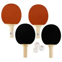 Tafeltennis set met 3 ballen en 4 batjes 1 ster