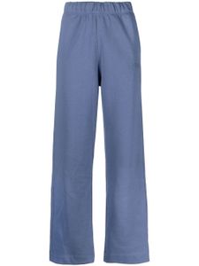 GANNI pantalon de jogging à logo brodé - Bleu