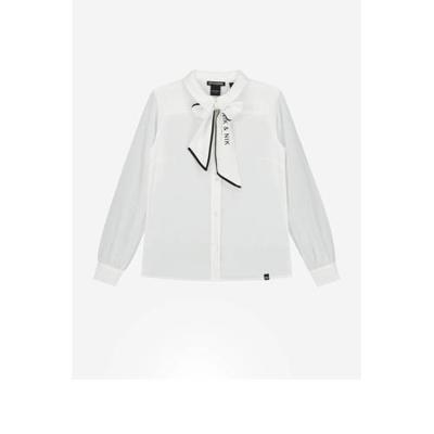NIK&NIK blouse Octavia met strik van gerecycled polyester off white NIK&NIK blouse Octavia met strik van gerecycled polyester off white