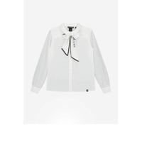 NIK&NIK blouse Octavia met strik van gerecycled polyester off white