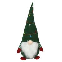 Decoratie kerstman gnome pop - 52 cm - groen - pluche - dwerg/kabouter - thumbnail