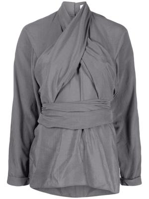LEMAIRE Blouse met gekruiste bandjes - Grijs