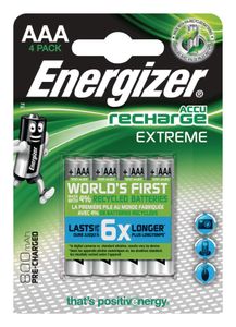 Energizer EN-EXTRE800B4 Oplaadbare Nimh Batterij Aaa 1.2 V Extreme 800 Mah 4-blister