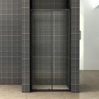 Douchedeur Skyline Nisdeur Schuifdeur 140x200cm Mat Zwart Antikalk Helder Glas 8mm Veiligheidsglas Easy Clean