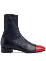 Gucci bottines bicolores en cuir - Noir