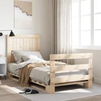 vidaXL Bedframe met hoofdbord massief grenenhout 90x200 cm, bed, slaapkamermeubel, eenpersoonsbed, bedbodem, twijfelaar bed, 1 persoonsbed, bedbank