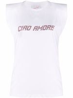 Giada Benincasa t-shirt à ornements en cristal - Blanc