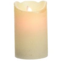 Parel witte nep kaars met led-licht 12 cm   -