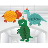 Honeycomb Hangdecoratie Dinosaurus Dino-Mite (3st)