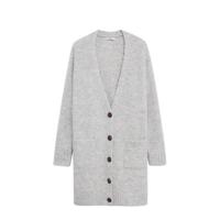 Violeta by Mango grofgebreid vest met textuur lichtgrijs