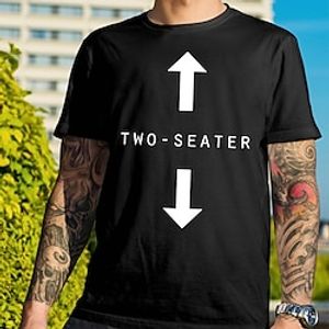 tweezits heren 3D-shirt | grijs zomerkatoen | grafische letters met letters marineblauw zwart grijs T-shirt casual stijl grafisch heren-T-shirt van 100% katoen, stijlvol lichtgewicht kort Lightinthebox