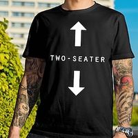 tweezits heren 3D-shirt | grijs zomerkatoen | grafische letters met letters marineblauw zwart grijs T-shirt casual stijl grafisch heren-T-shirt van 100% katoen, stijlvol lichtgewicht kort Lightinthebox - thumbnail