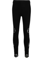 Ermanno Scervino legging stretch à fleurs en dentelle - Noir