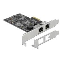 Delock PCI Express x2 kaart op 2 x RJ45 2,5 Gigabit LAN RTL8125 89530 zwart