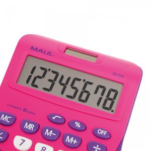 Maul MJ 550 Bureaurekenmachine Pink Aantal displayposities: 8 werkt op batterijen, werkt op zonne-energie (b x h) 155 mm x 11 mm