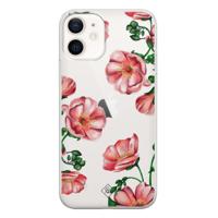 iPhone 12 transparant hoesje - Red flowers