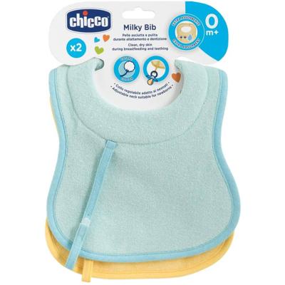 Chicco Slabbetje Junior 27 Cm Katoen Mintgroen/geel 2 Stuks