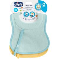 Chicco Slabbetje Junior 27 Cm Katoen Mintgroen/geel 2 Stuks