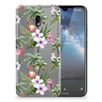 Nokia 2.2 TPU Hoesje Flamingo Palms
