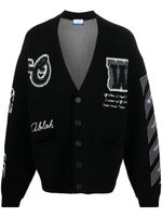 Off-White cardigan en maille intarsia - Noir