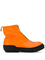 Guidi bottines zippées colour block - Orange