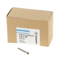 Spaanplaatschroef roestvaststaal A2 platkop pozidrive-2 3.5X35 voldraad (200)