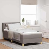 vidaXL Boxspringbed met matras - Taupe, 90 x 190 cm, stof.