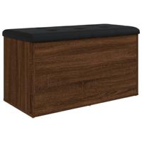 vidaXL Opbergbankje 82x42x45 cm bewerkt hout gerookt eikenkleurig, schoenenbankje, bankje, schoenenbank, halbankje, bankje met opbergruimte